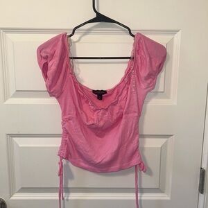 Pink Ruched Women's Top